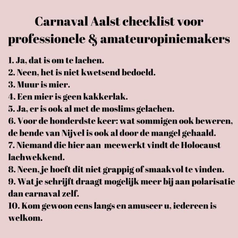 Checklist Aalst Carnaval